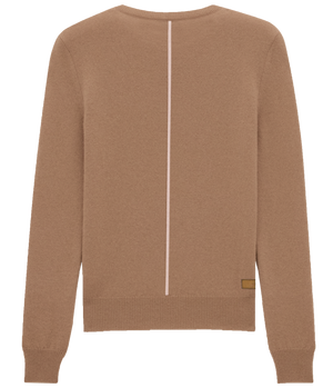 Cashmere Blend Crewneck Sweater: Caramel