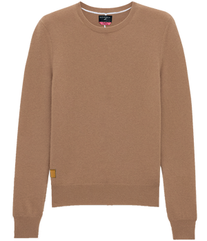 Cashmere Blend Crewneck Sweater: Caramel